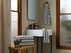 Organic Resort Stripe Towels - FINAL SALE (Plaster with Soft Black)