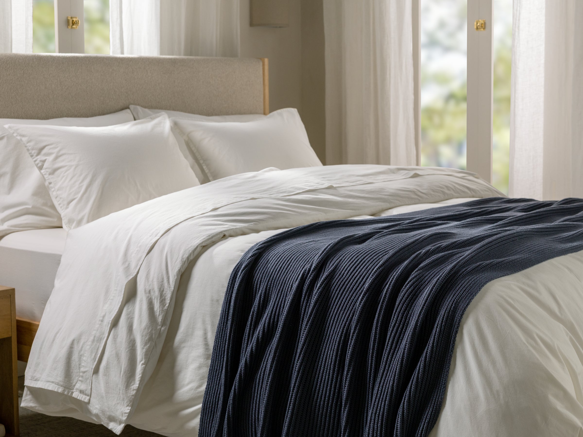 Organic Rib Knit Throw (Dusk)