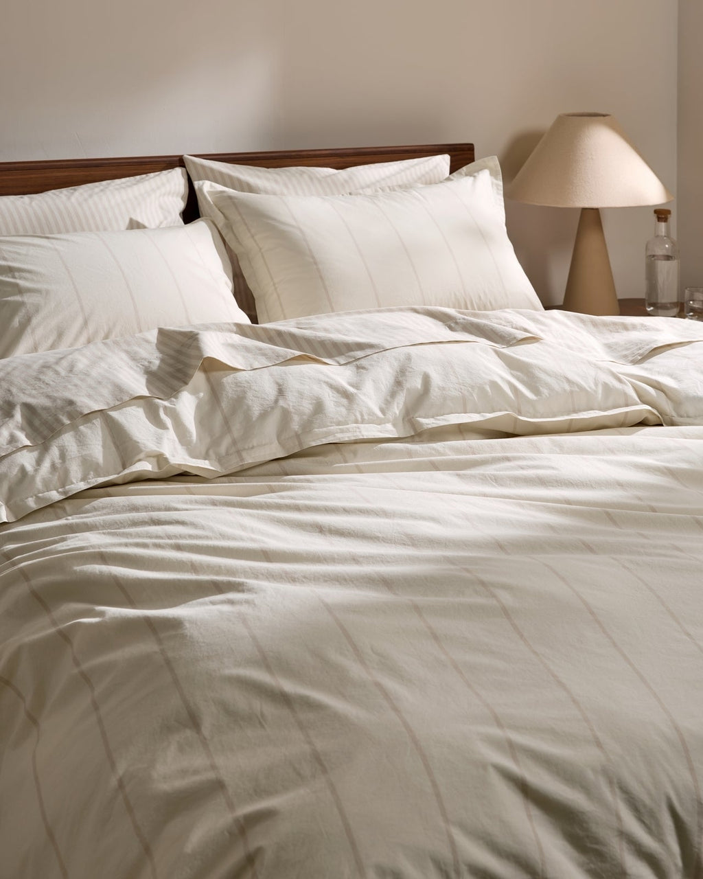 Percale Duvet Cover (Bone Stripe)