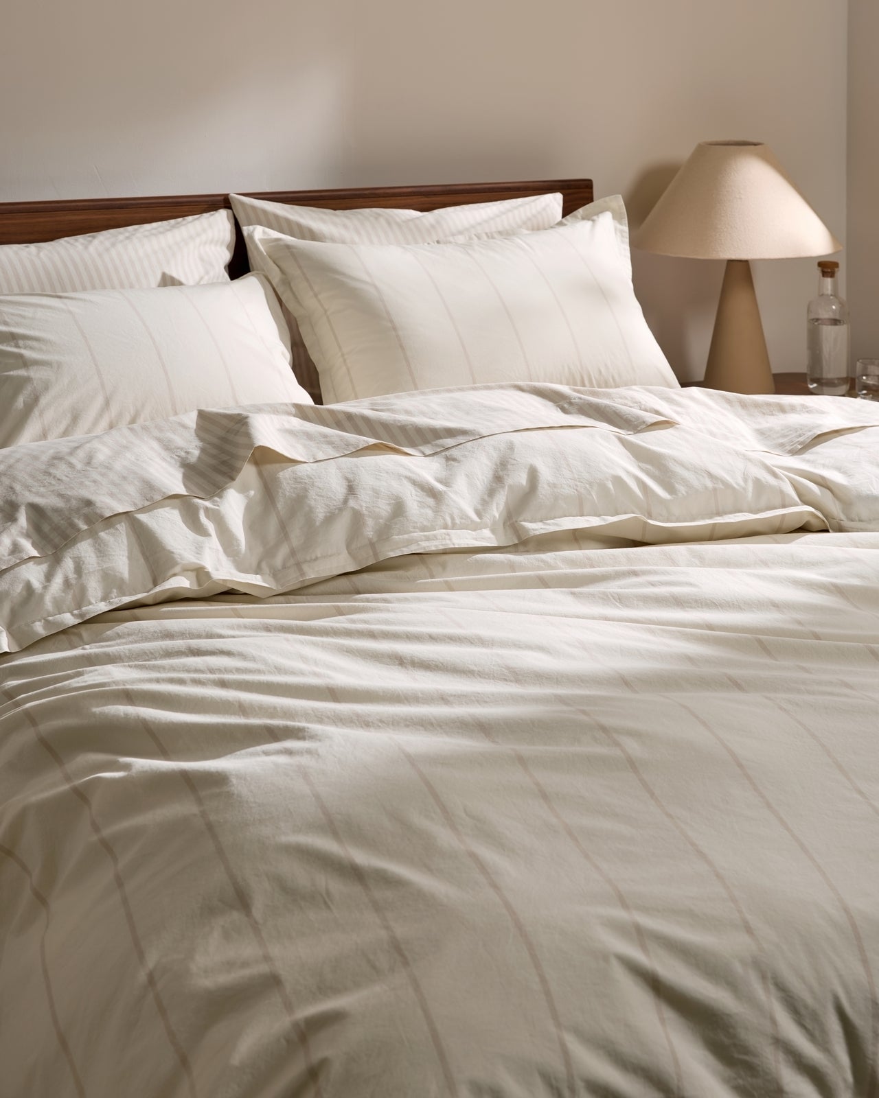 Percale Duvet Cover (Bone Stripe)