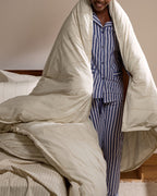 Percale Duvet Cover (Bone Stripe)