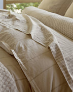 Percale Duvet Cover (Bone Stripe)