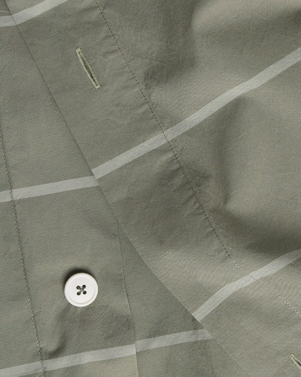 Percale Duvet Cover (Moss Stripe)