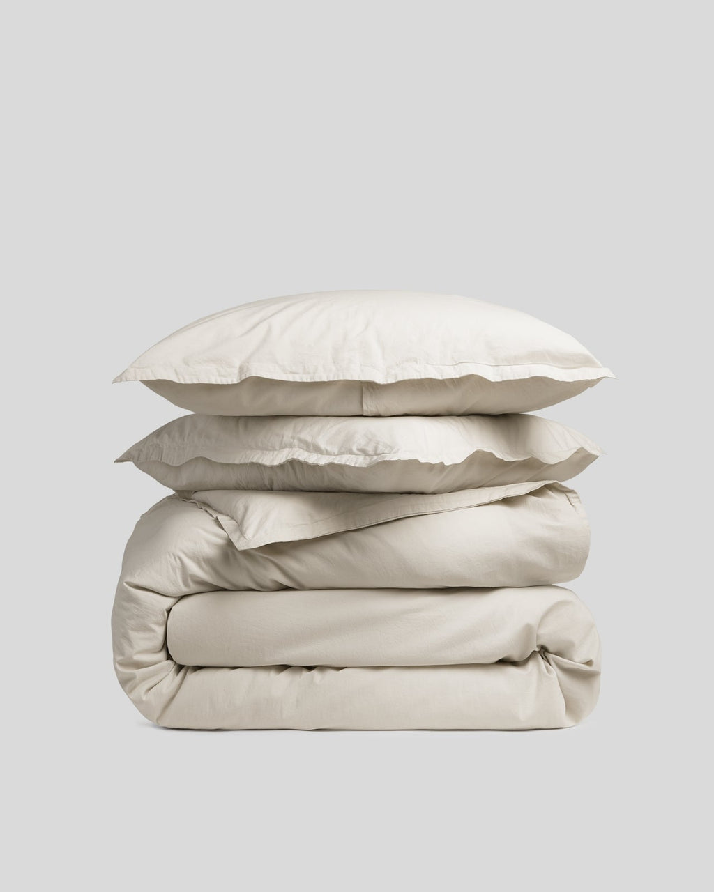Percale Duvet Cover Set - Bone K/CK