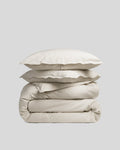 Percale Duvet Cover Set - Bone K/CK