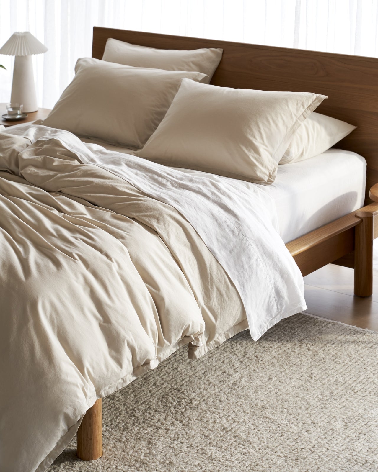 Percale Duvet Cover Set - Bone K/CK