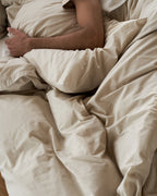 Percale Duvet Cover Set - Bone K/CK