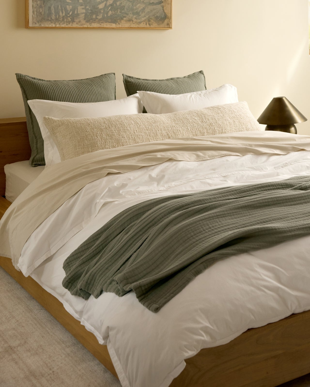Percale Duvet Cover Set - White K/CK