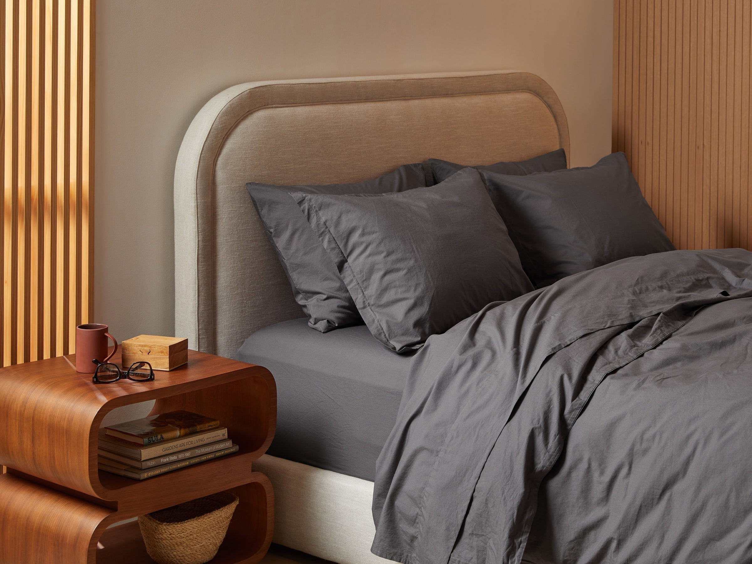 Percale Duvet Cover Set - Slate K/CK