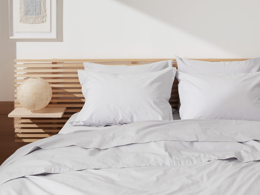 Percale Sham Set - FINAL SALE (Light Grey)