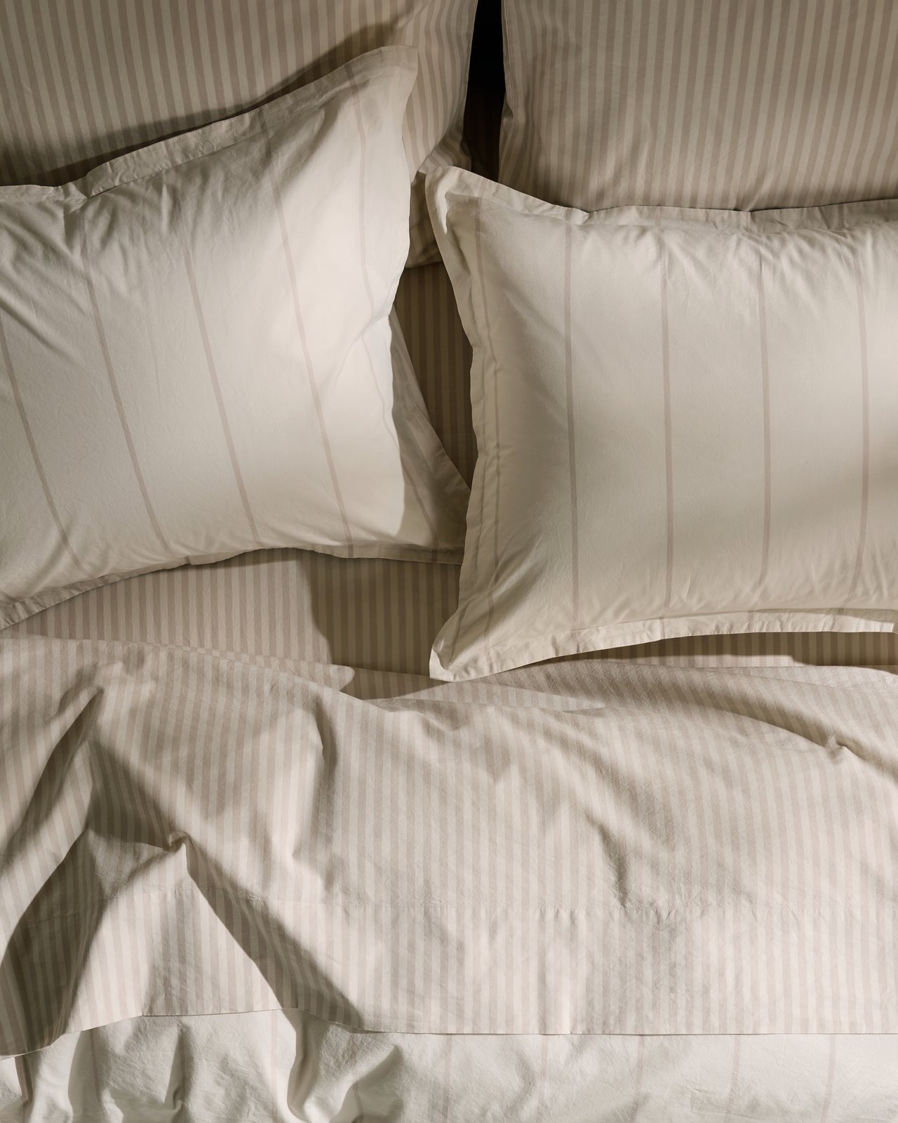 Percale Sham Set (Bone Stripe)