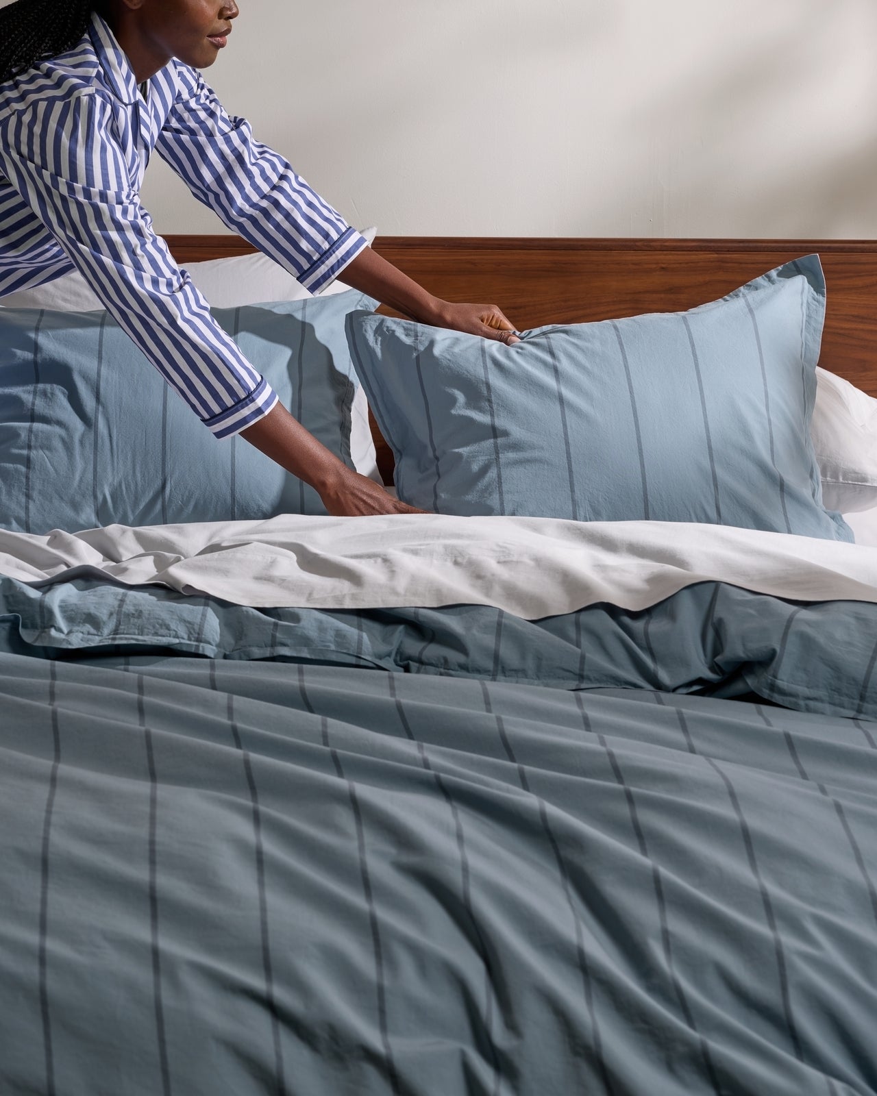Percale Sham Set (Dusk Stripe)