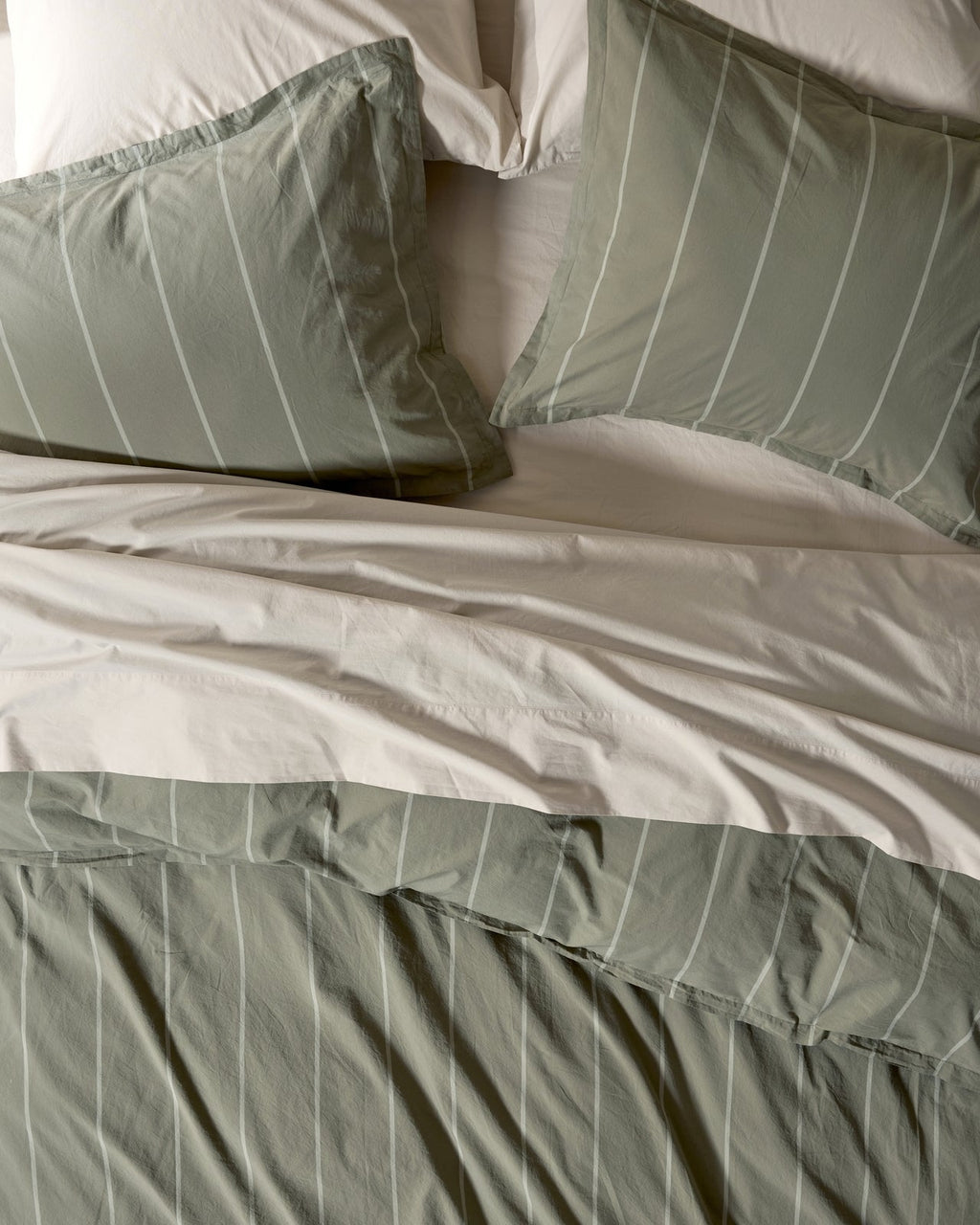 Percale Sham Set (Moss Stripe)