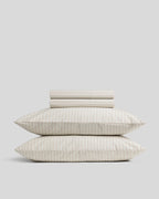 Percale Sheet Set - Bone Stripe F/Q