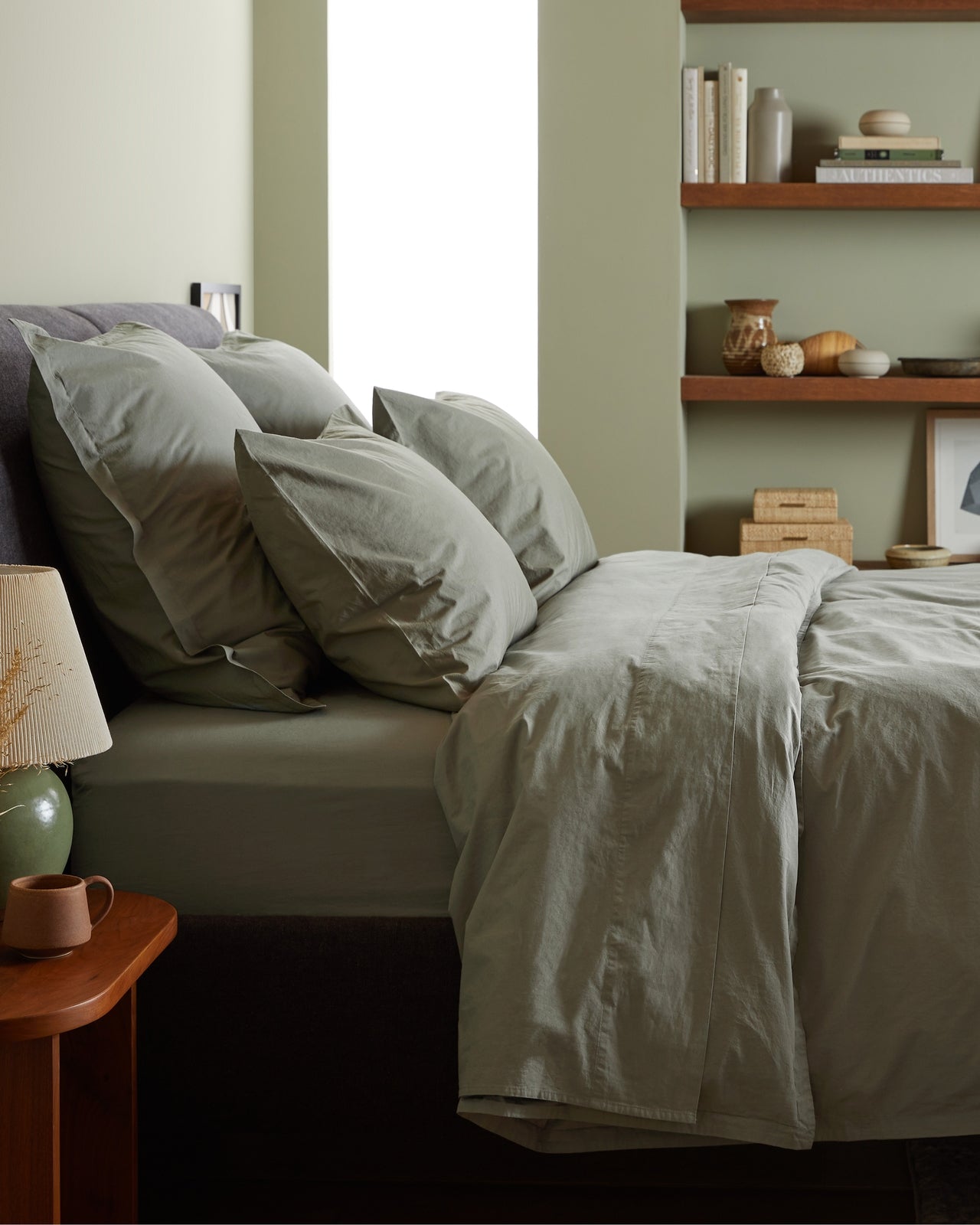 Percale Sheet Set - Moss F/Q