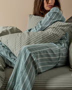 Percale Sheet Set - Moss Stripe F/Q