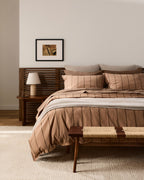 Percale Sheet Set - Adobe Stripe F/Q