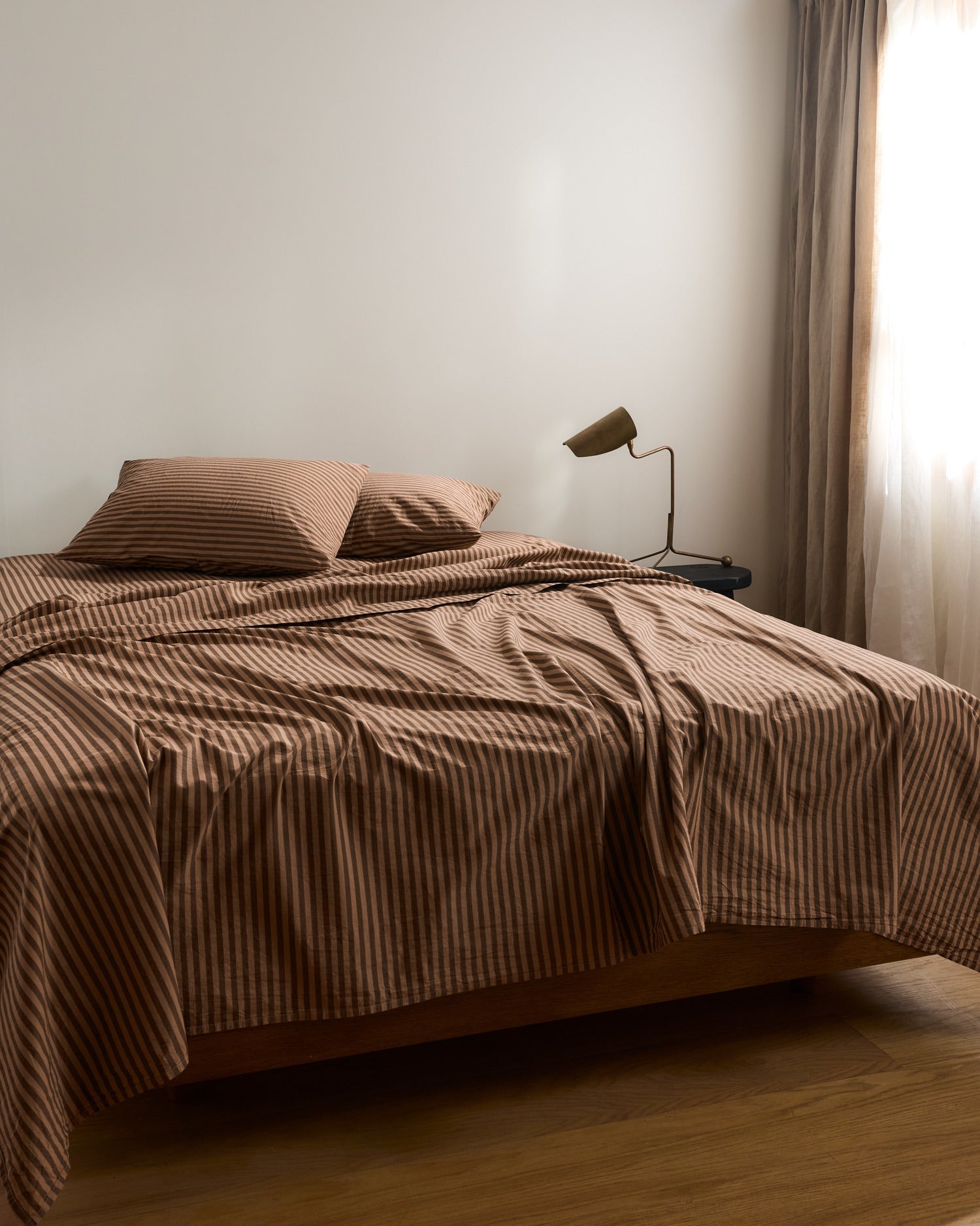 Percale Sheet Set - Adobe Stripe F/Q