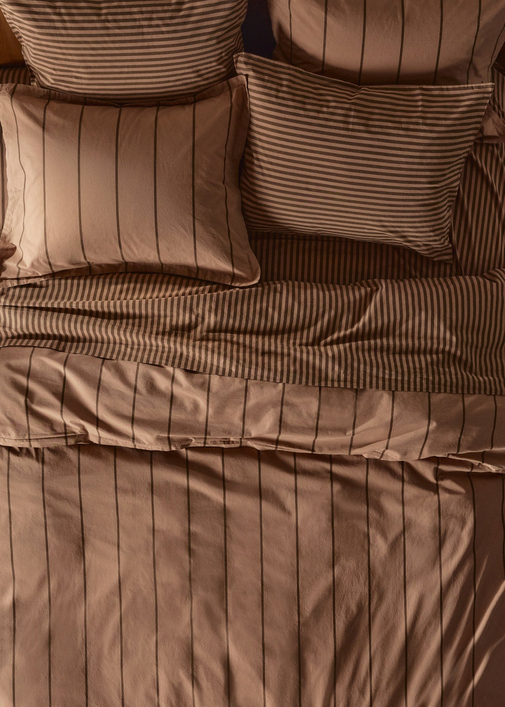 Percale Sheet Set - Adobe Stripe F/Q