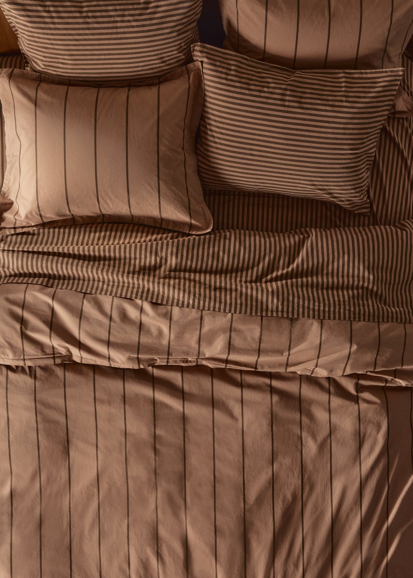 Percale Sheet Set - Adobe Stripe F/Q