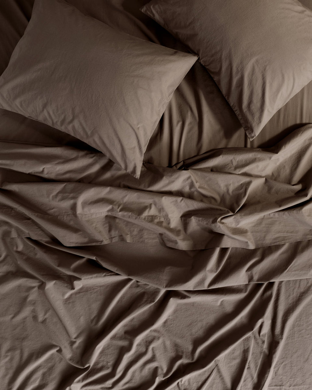 Percale Sheet Set - Warm Grey F/Q