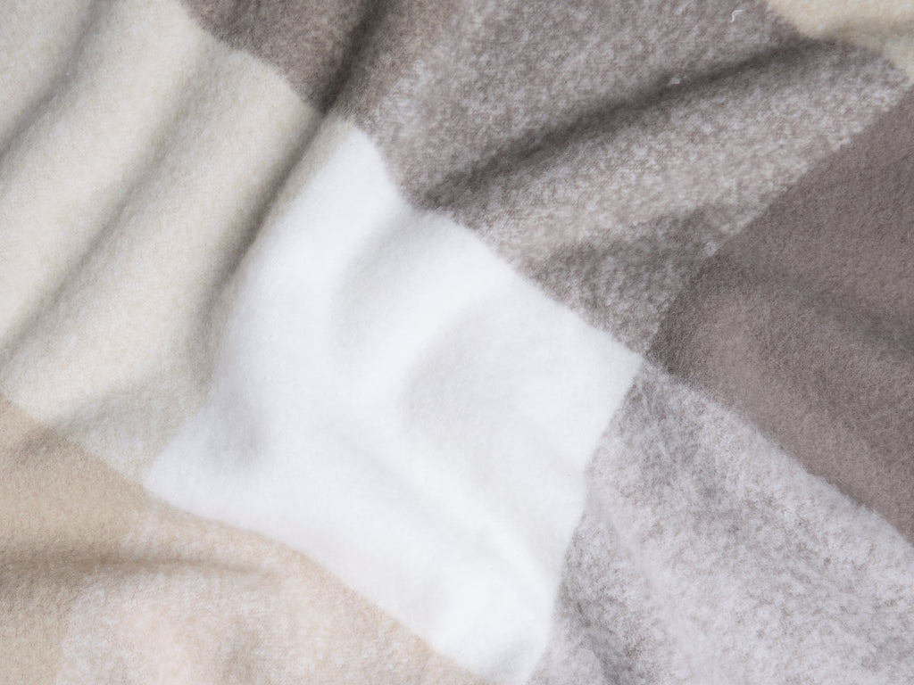 Plaid Wool Alpaca Throw (Natural Plaid)