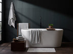 Organic Resort Stripe Tub Mat - FINAL SALE (Plaster with Soft Black)