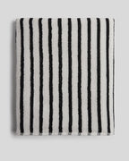 Organic Resort Stripe Towels - FINAL SALE (Plaster with Soft Black)