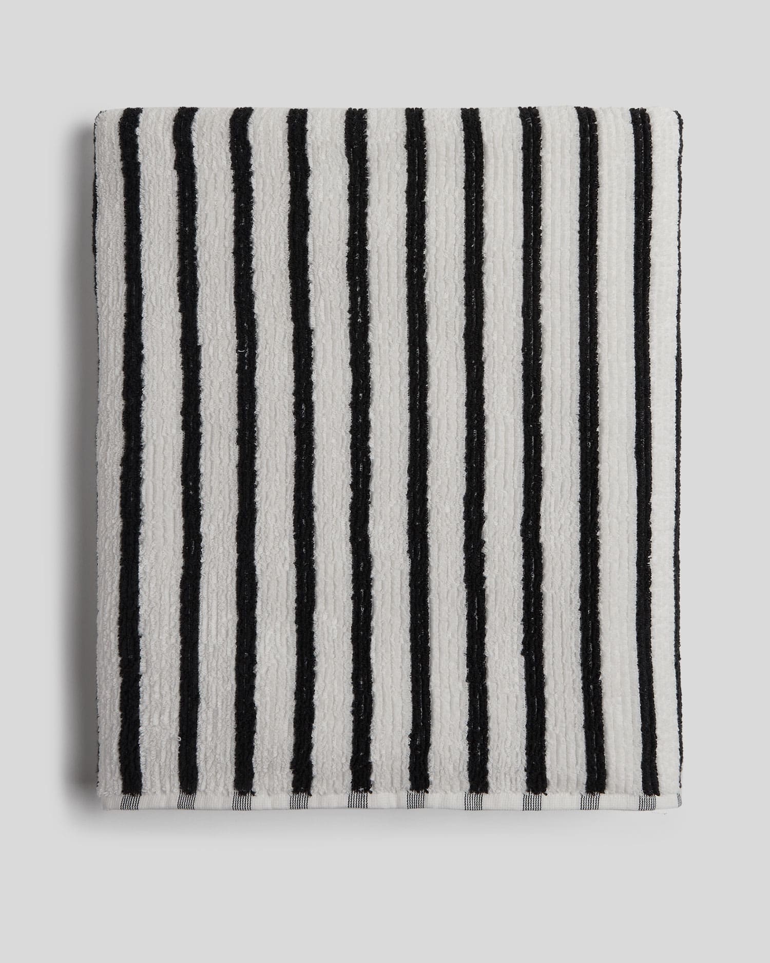 Organic Resort Stripe Towels - FINAL SALE (Plaster with Soft Black)