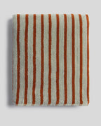 Organic Resort Stripe Towels (Sage with Russet)