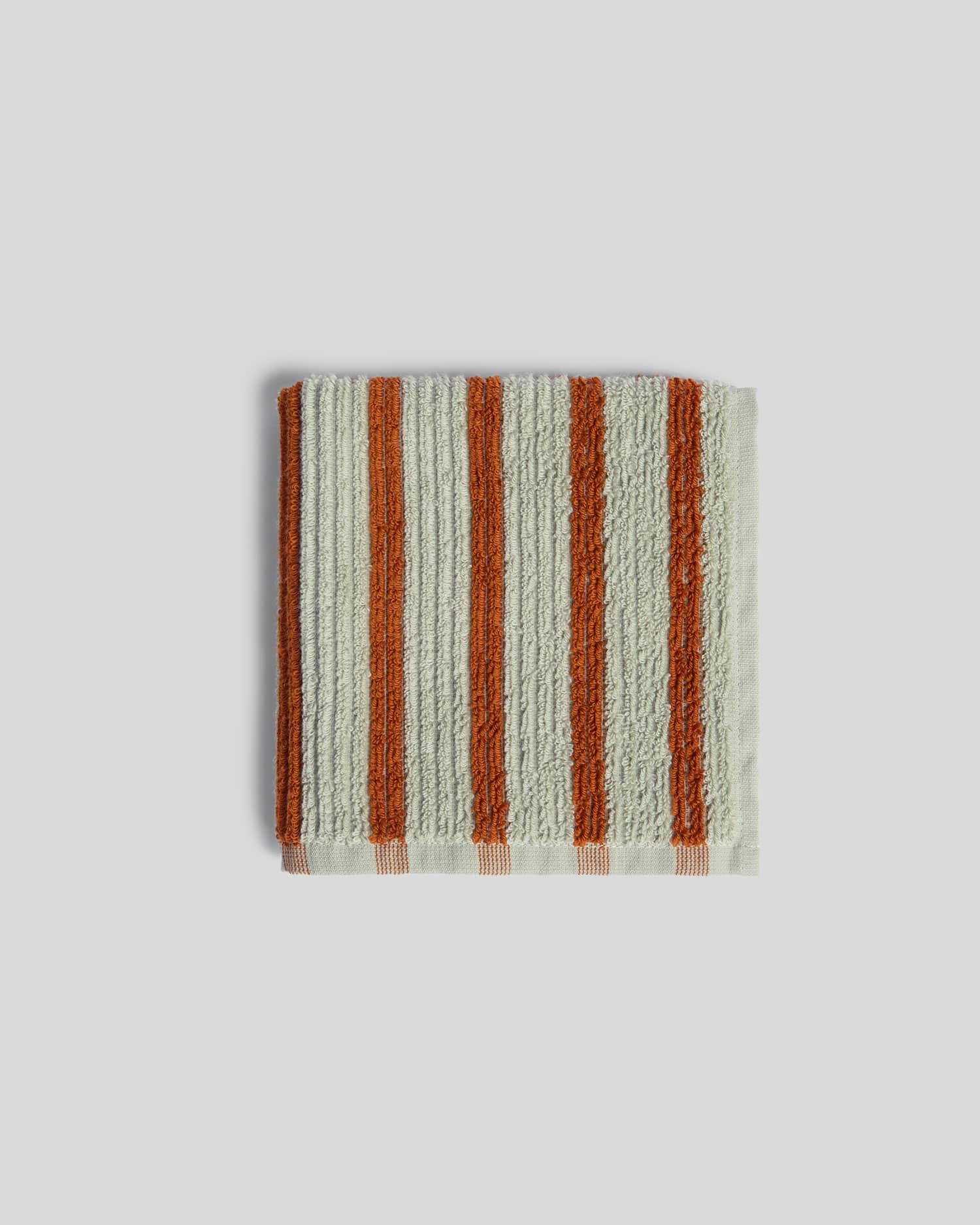 Organic Resort Stripe Towels (Sage with Russet)
