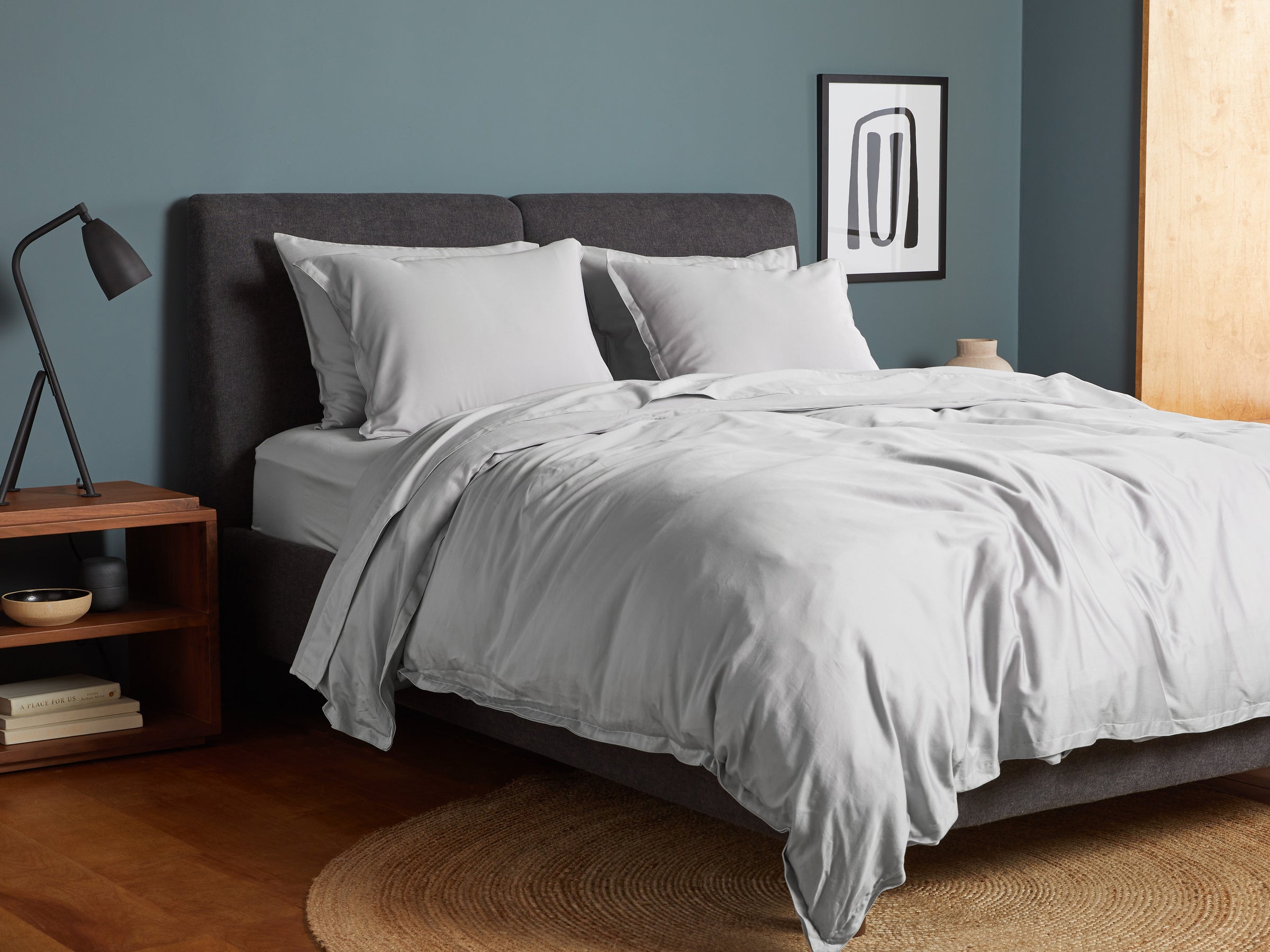 Sateen Duvet Cover (Light Grey)