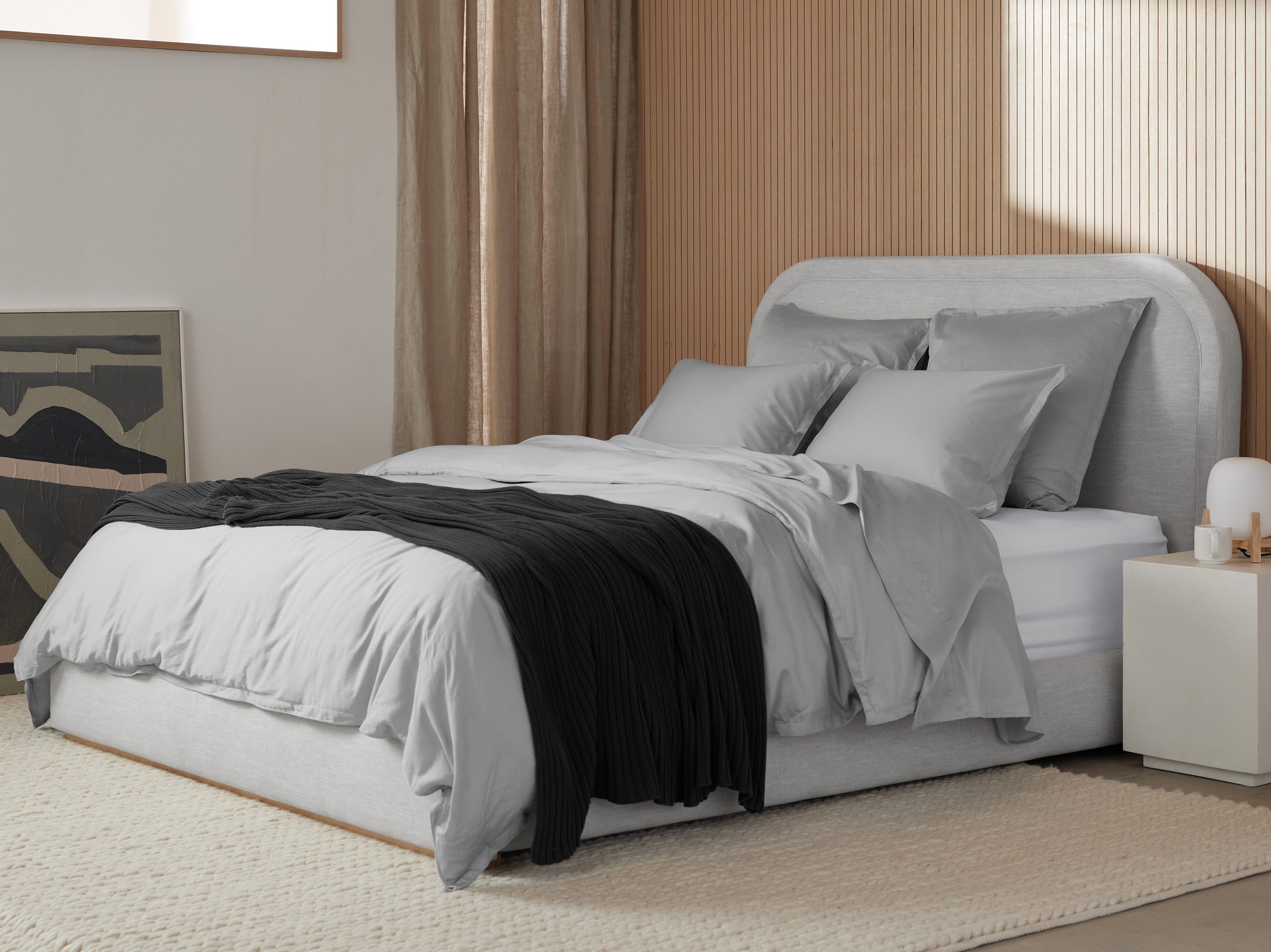 Sateen Euro Sham (Light Grey)