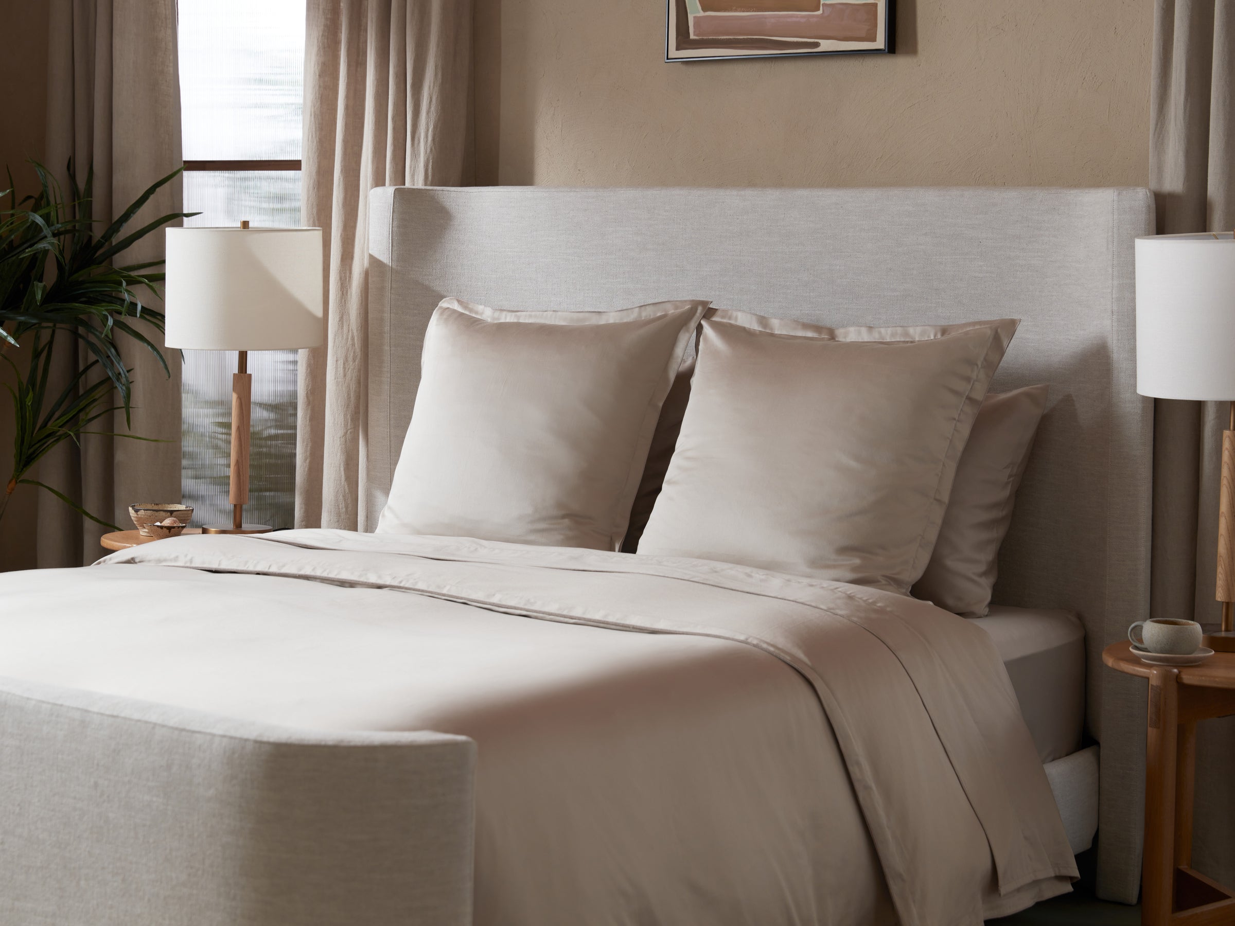 Sateen Euro Sham (Bone)