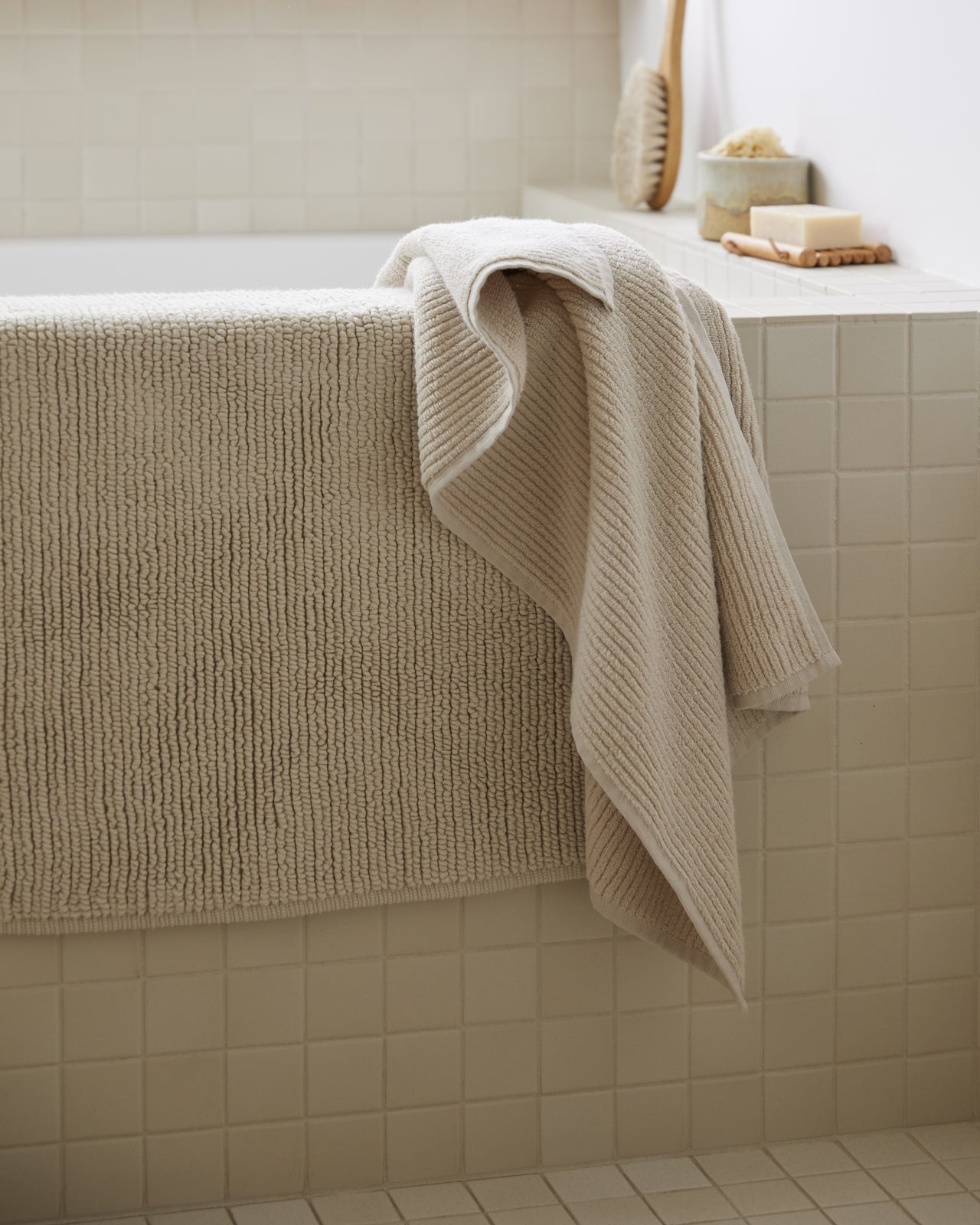 Soft Rib Towels (Bone)