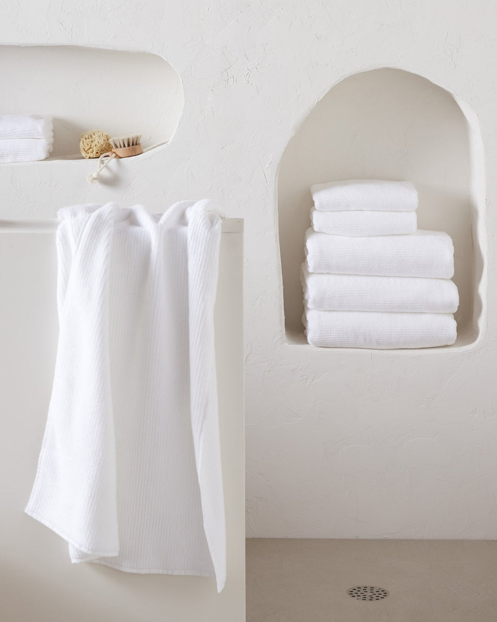 Soft Rib Towels (White)