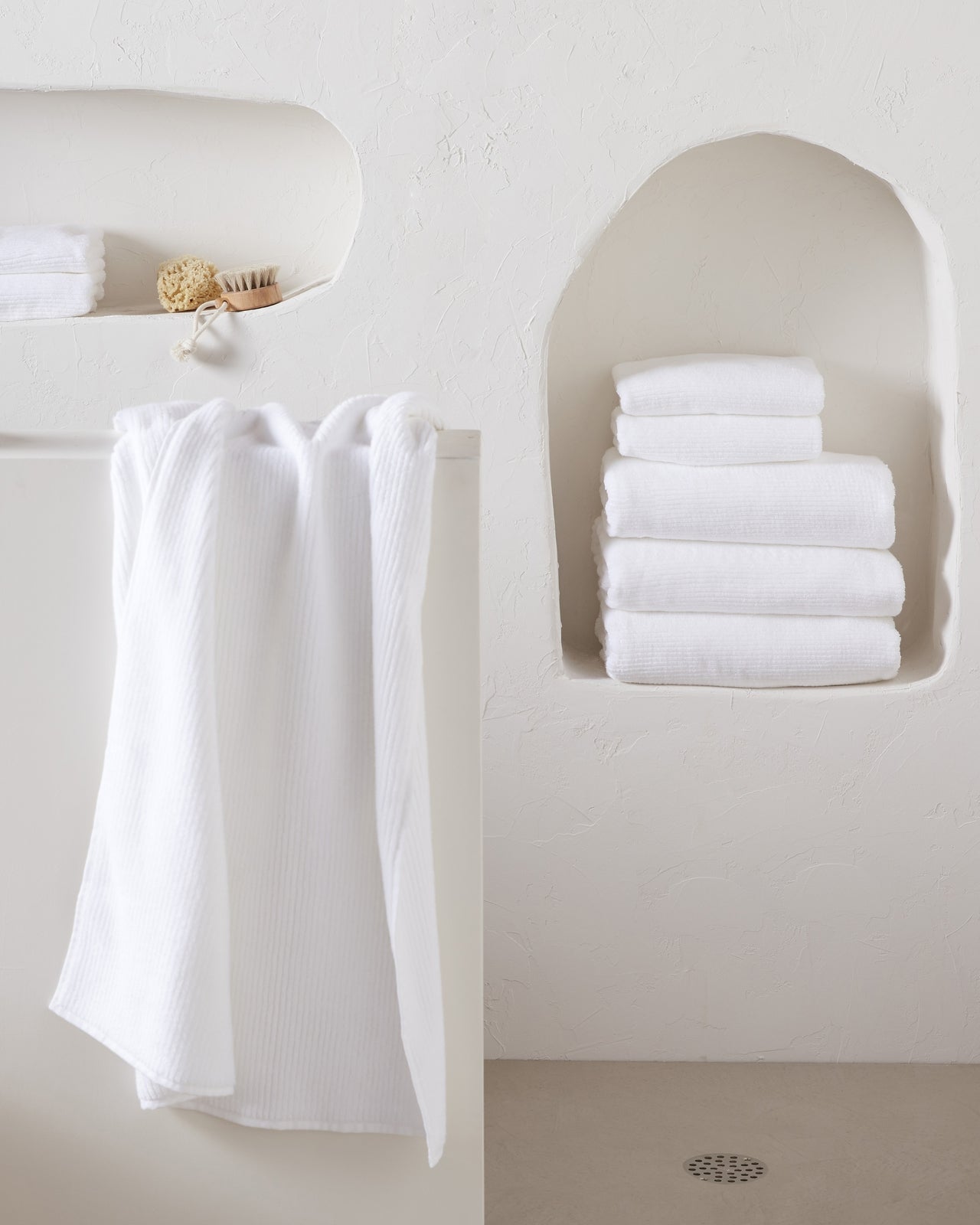 Soft Rib Towels (White)