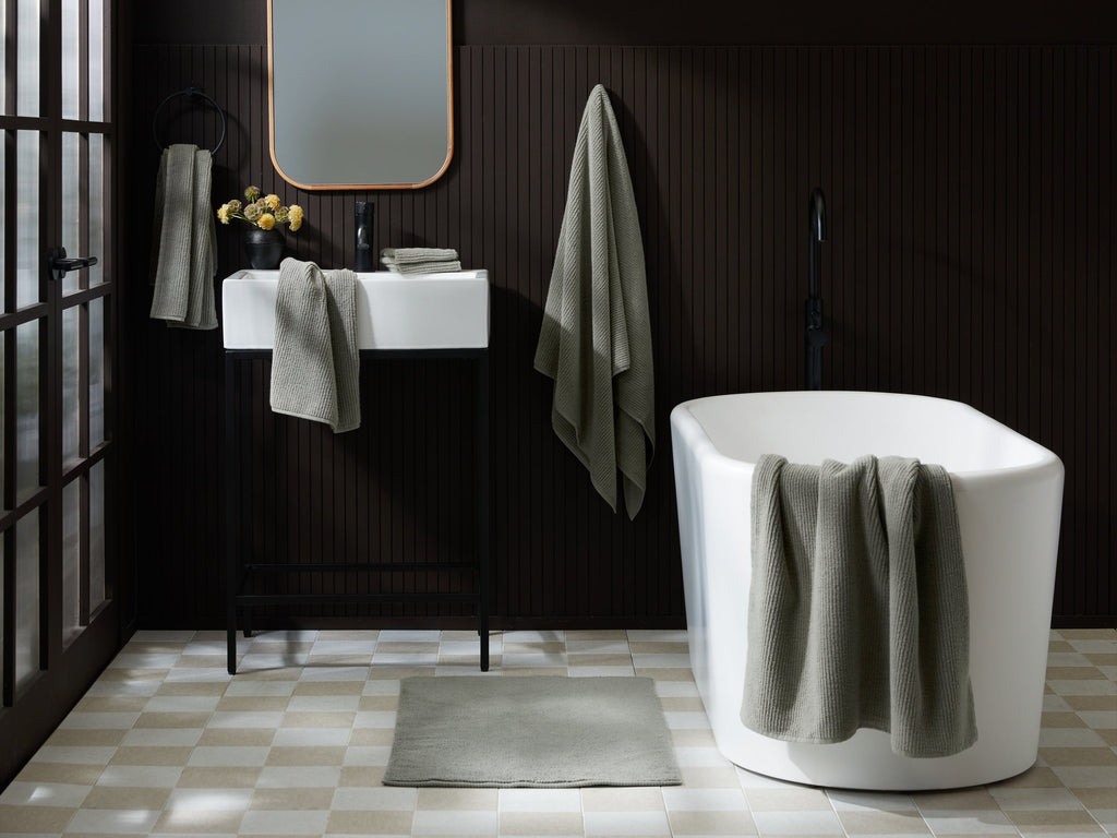 Soft Rib Tub Mat (Moss)