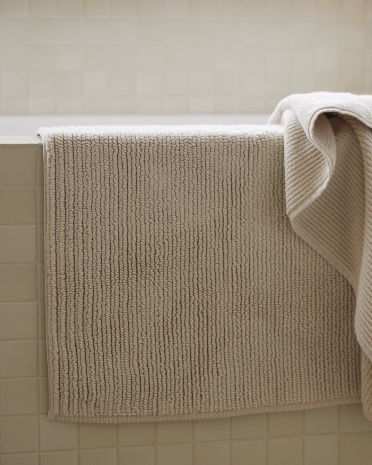 Soft Rib Tub Mat (Bone)