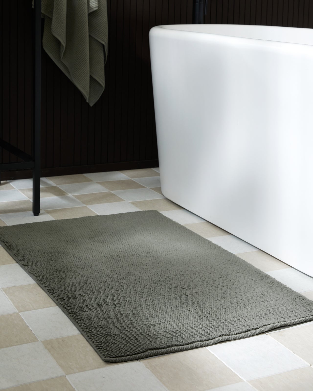 Soft Rib Tub Mat (Moss)