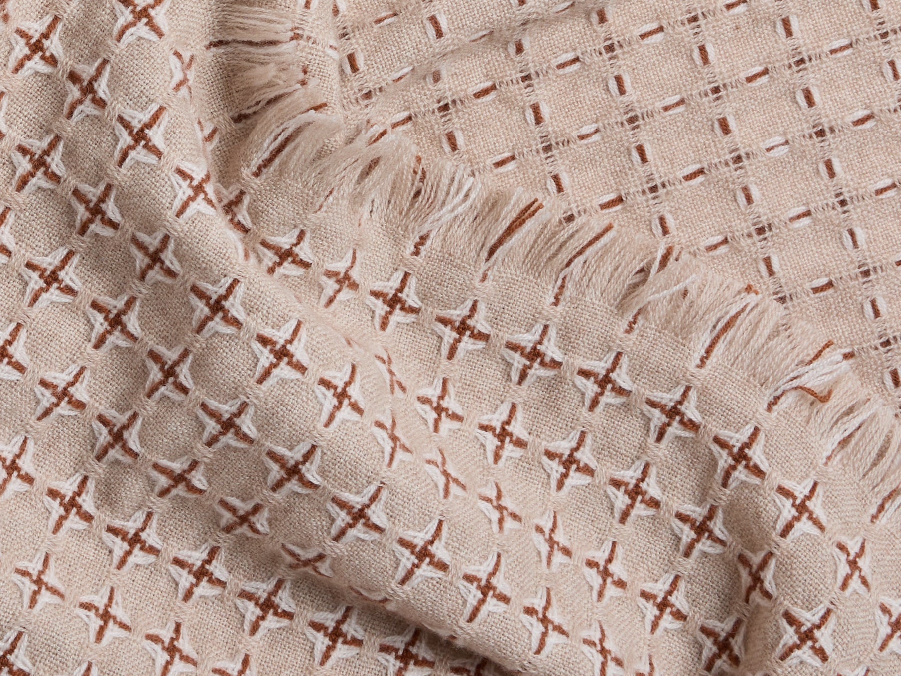 Stargaze Wool Throw - FINAL SALE (Natural and Tobacco)