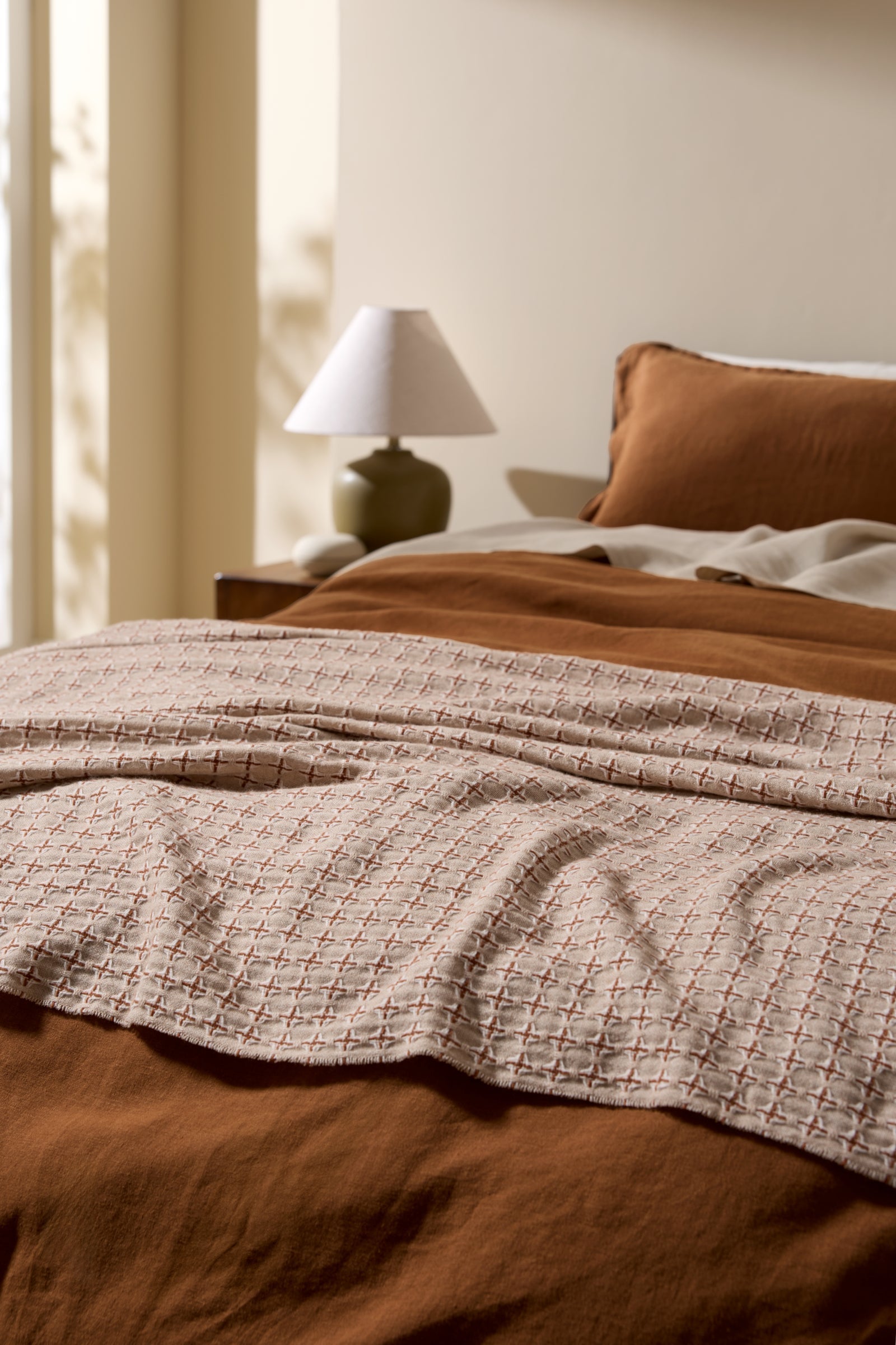 Stargaze Wool Throw - FINAL SALE (Natural and Tobacco)