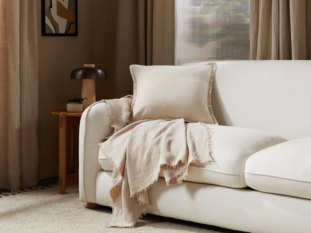 Vintage Linen Throw (Natural)